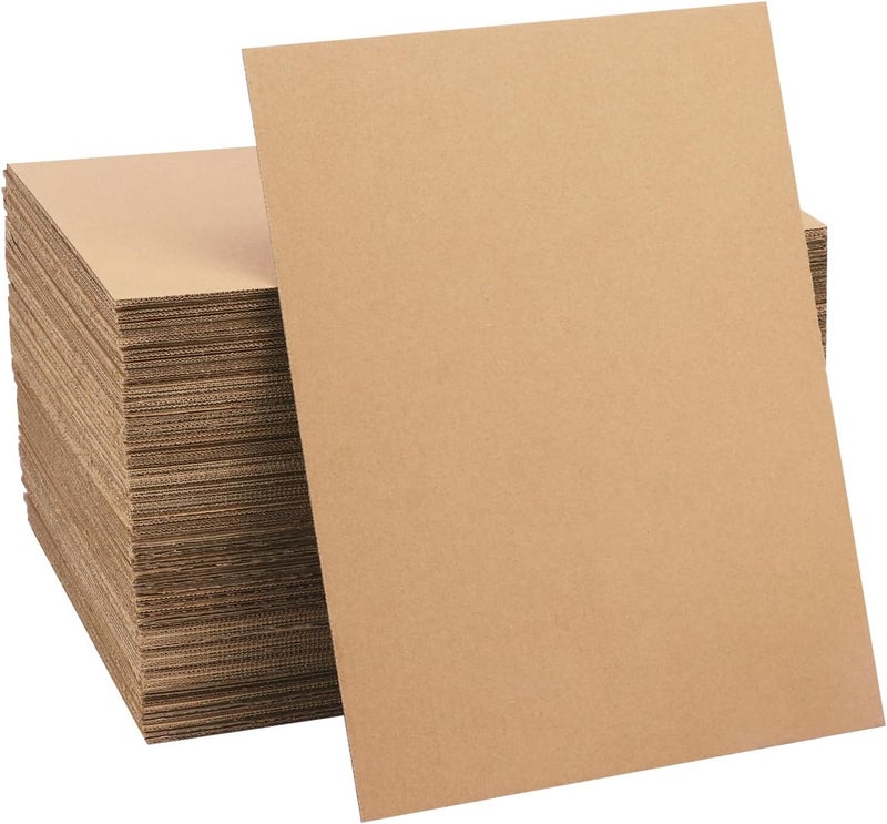 IHDYPPEW 100 Pack 8.5"x 11" Corrugated Cardboard Sheets, Flat Cardboard Layer Pads 2 mm Thickness, Flexible Packaging Inserts for Shipping, Mailing, and Crafts, by - Image 1